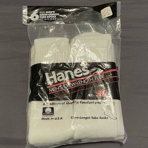 6 pairs VTG 1992 Men’s Crew-Length Tube Socks 10-13